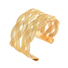 Vintage Braided Gold Cuff Bracelet | Intricate Woven Metal Bangle
