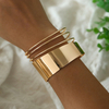 European And American Fashionable And Unique Metal Bracelets Punk Street Style Snap-on Wristbands Hollowed-out Simple Hand Ornaments