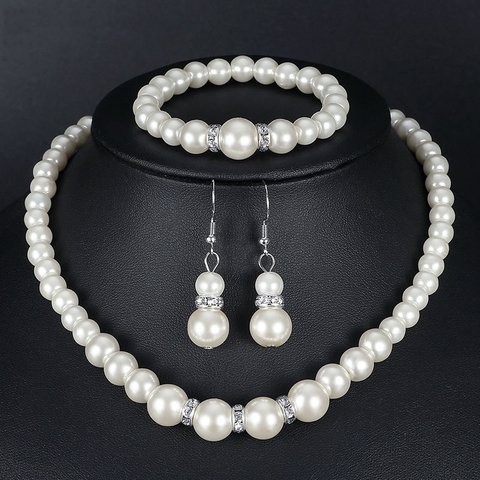 Women Pearl Jewelry 3 Piece Set