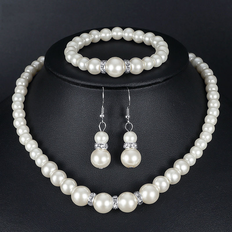 Women Pearl Jewelry 3 Piece Set