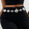 Vintage Embossed Coin Chain Belt - Boho Ethnic Adjustable Waist Jewelry for Dresses