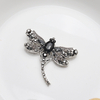 Teal Green Crystal Dragonfly Brooch