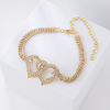 Dainty Crystal Double Heart Anklet 