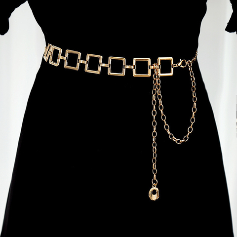 Gold Square Link Waist Chain