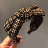 Korean Style Graffiti Bow Plaid Headband