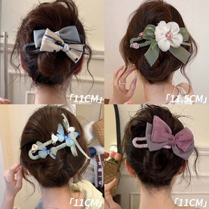 Spring Summer Color Block Bow Hair Claw Clip