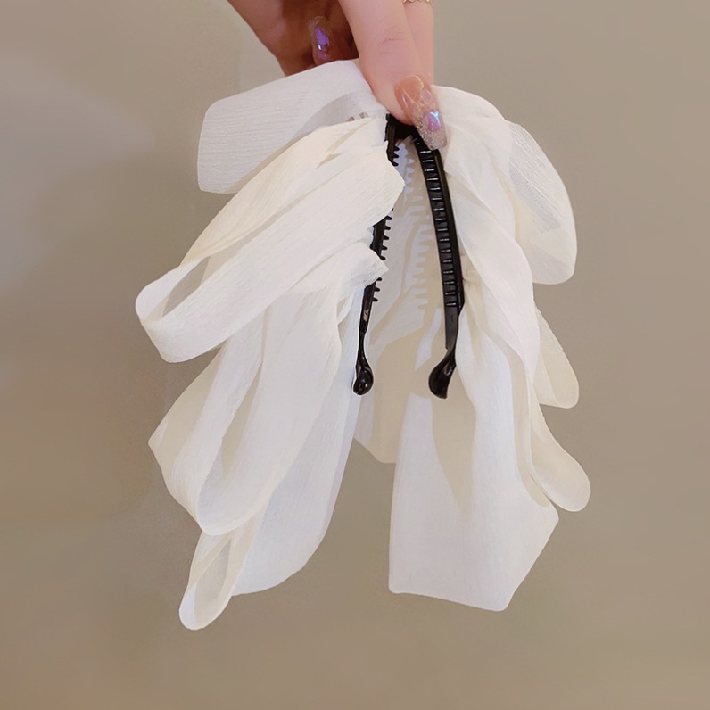 Elegant Chiffon Big Bow Banana Hair Clip