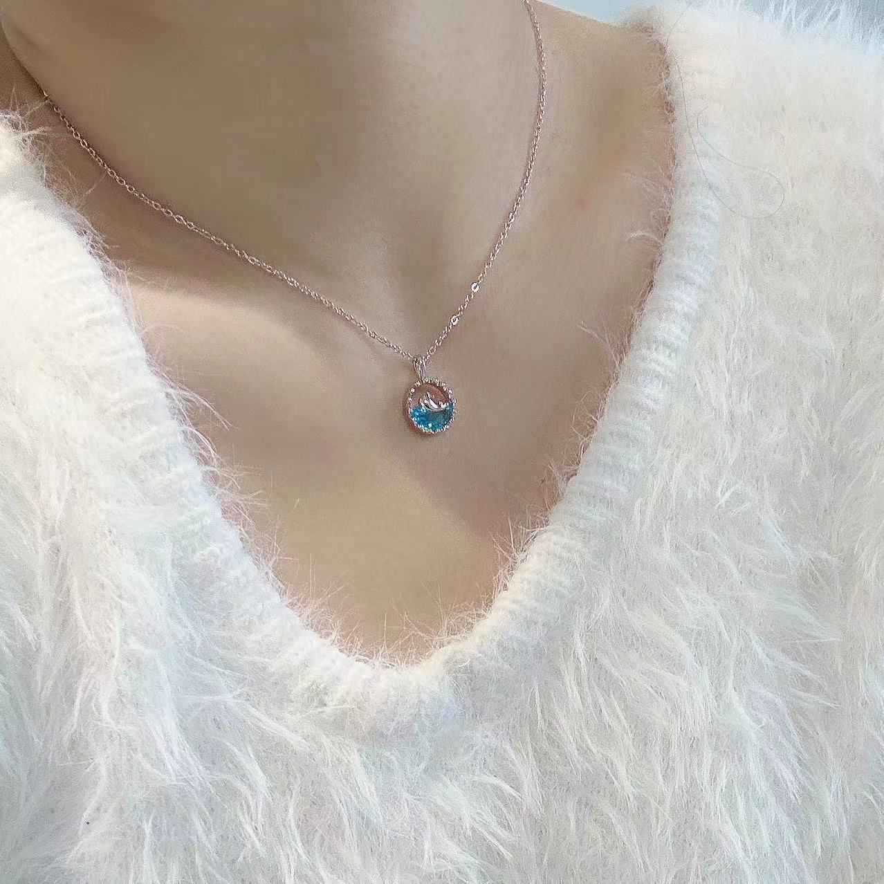 Whale & Ocean Series Clavicle Necklace for Women 