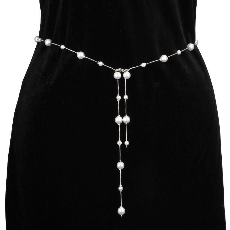Faux Pearl Drop Waist Chain