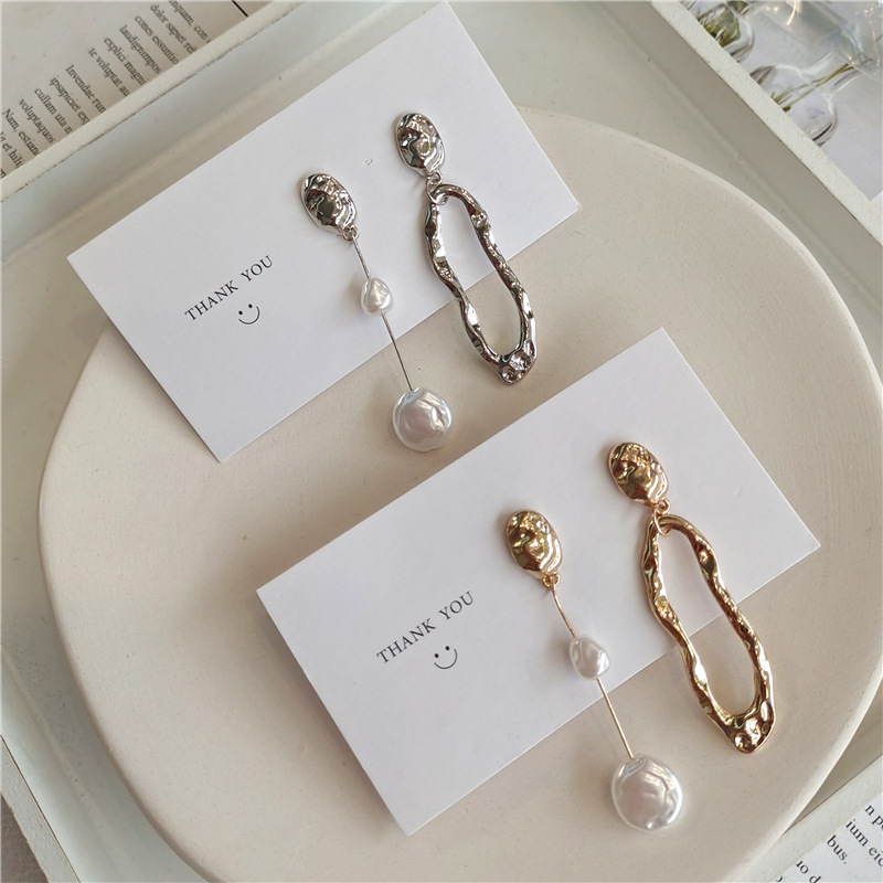 Geometric Baroque Pearl Earrings