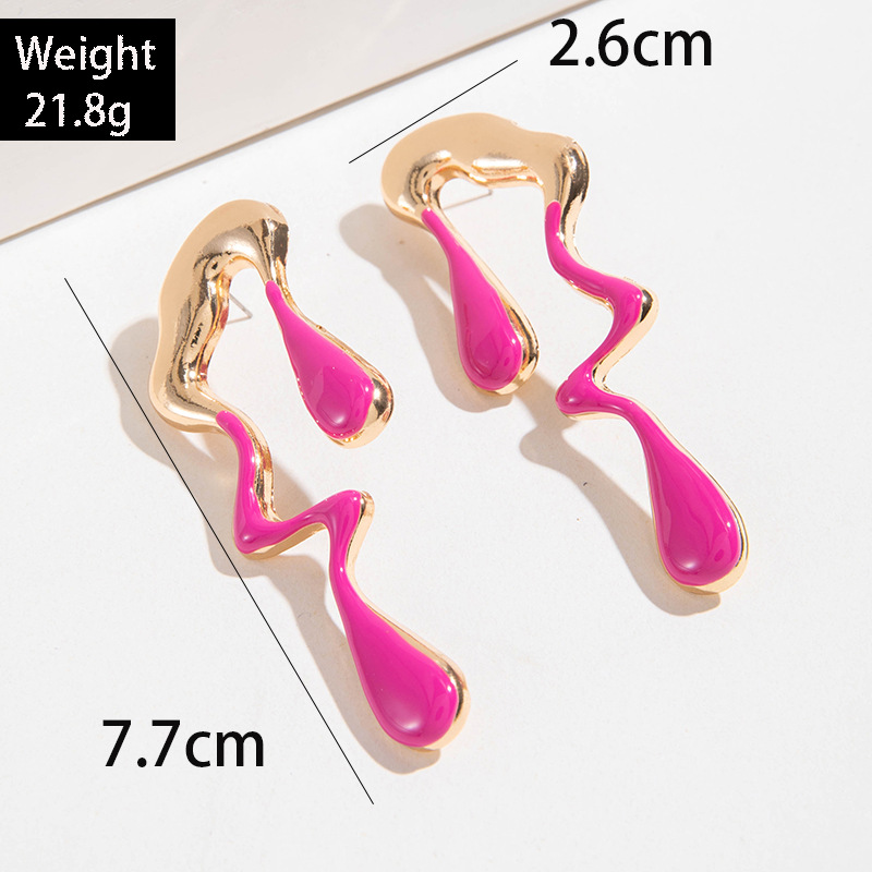 Liquid Metal Irregular Drip Earrings