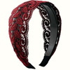 Wide Lace Breathable Headband for Women - White Hair Coverage