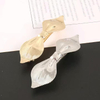 Minimalist Solid Color Bow Stripe Hair Clip