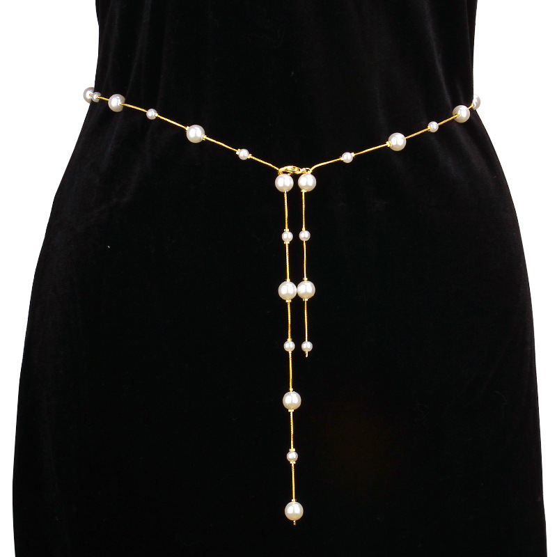 Faux Pearl Drop Waist Chain