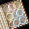 Gradient Spiral Hair Coils – Colorful Telephone Cord Hair Ties, No Crease Spiral Hair Elastics for Women & Girls