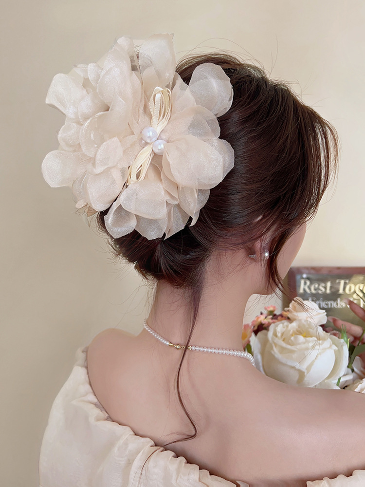 Summer Chiffon Flower Hair Claw Clips