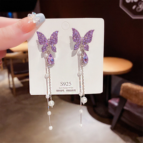 Fairy Sweet Butterfly Tassel Earrings for Women