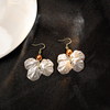 Silver Needle Shell Pearl Drop Earrings