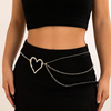 Sweet Cool INS Style Big Heart Waist Chain for Women – Metal Thin Body Chain