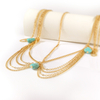 European Multi-Layer Turquoise Drop Head Chain for Women