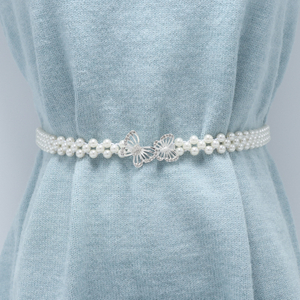 New Fashion Pearl Rhinestone Flower Waist Chain for Women