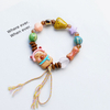 Cute Cartoon Ceramic Beaded Bracelet Set Handmade Adjustable Animal Food Charm Bracelets