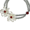 Floral Pearl Silver Clavicle Necklace