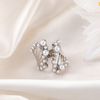 Silver Pearl Cluster Open Ring – Vintage Textured Statement Ring for Women, Adjustable Fashion Jewelry