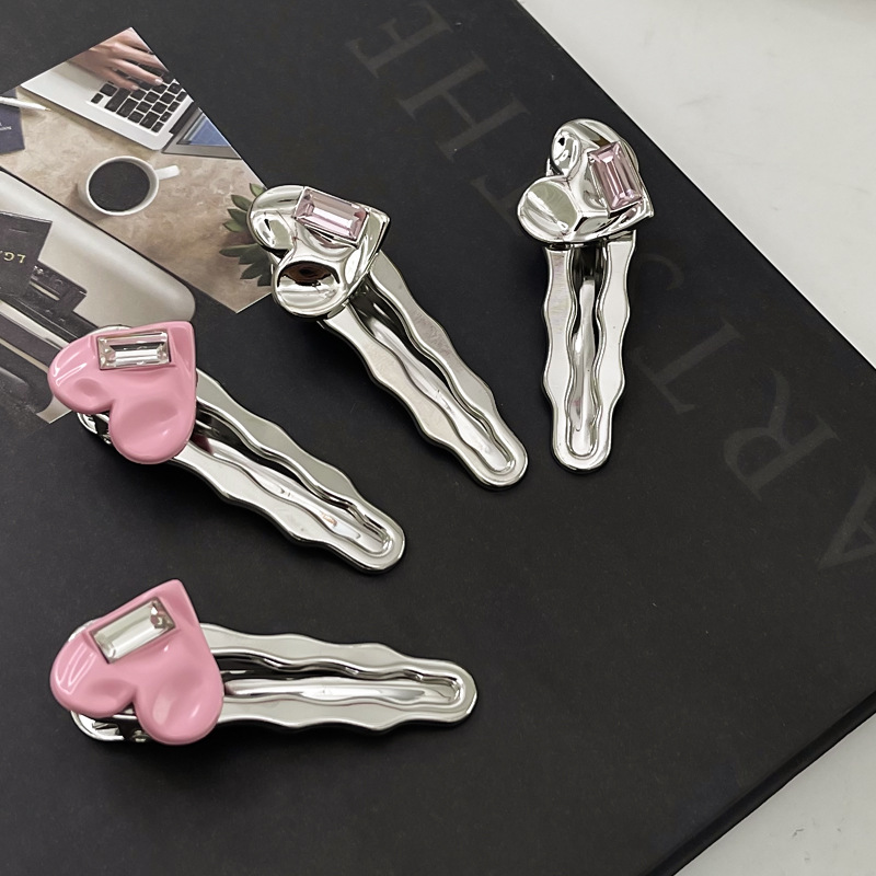 Silver Glossy Side Hair Clips for Women