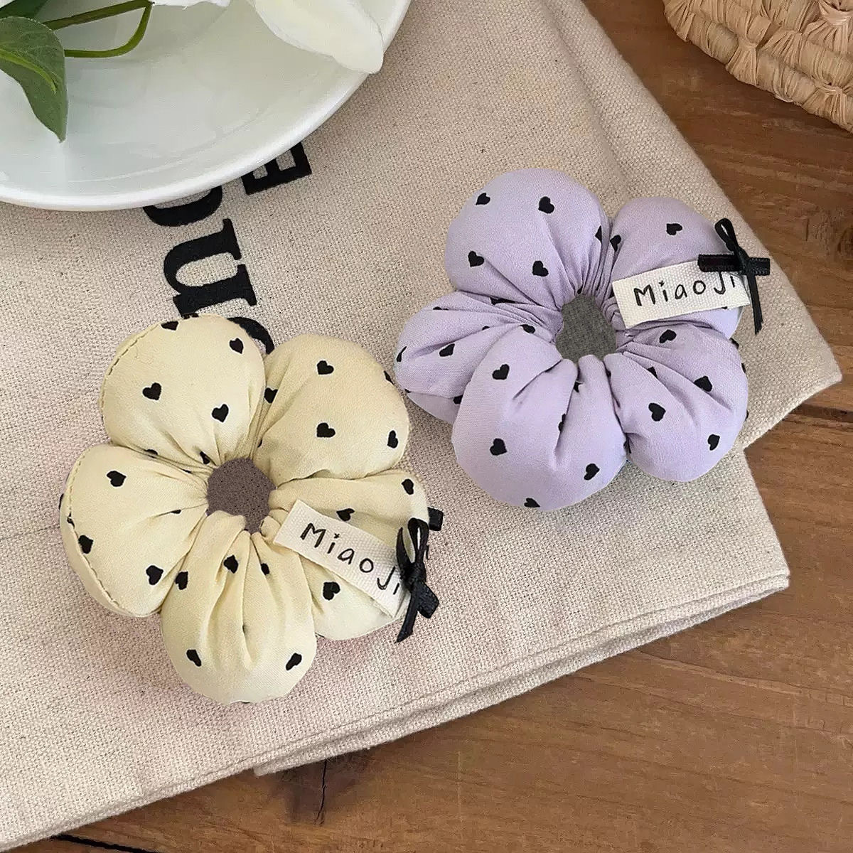 Cute Floral Scrunchies Hair Ties for Girls