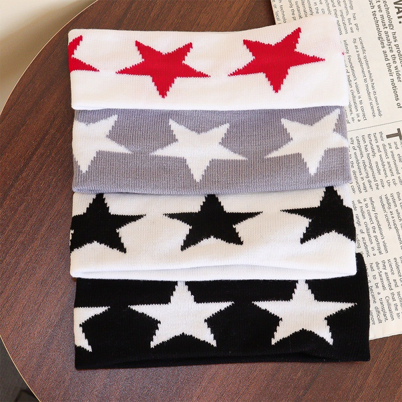 Five-pointed Star Wool Knitted Hip-hop Hairband