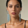 Cross-Border Long Geometric Tassel Earrings for Women
