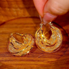 Light Luxury Gold Interlocking Zircon Earrings for Women