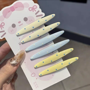 Creamy Polka Dot Duckbill Clips Macaron Color Hair Barrettes Sweet Side Hair Pins