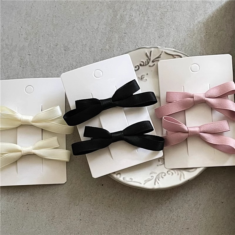 Satin Mini Bow Hair Clips Sweet Side Barrettes Girly Hair Pins