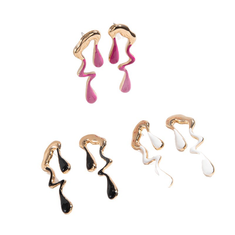 Liquid Metal Irregular Drip Earrings