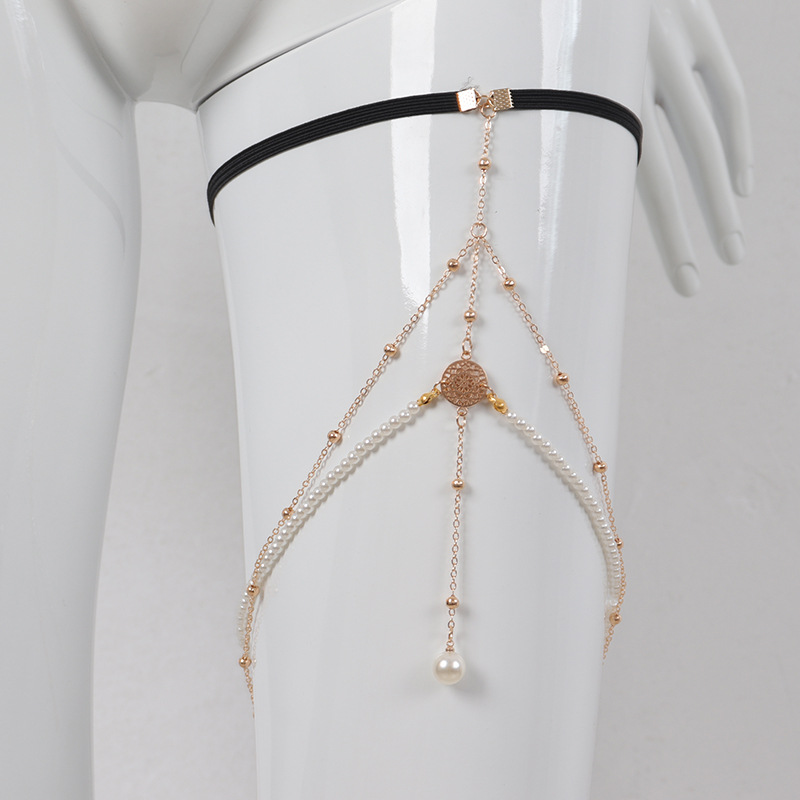 Minimalist Multi-Layer Pearl Chain Thigh Chain
