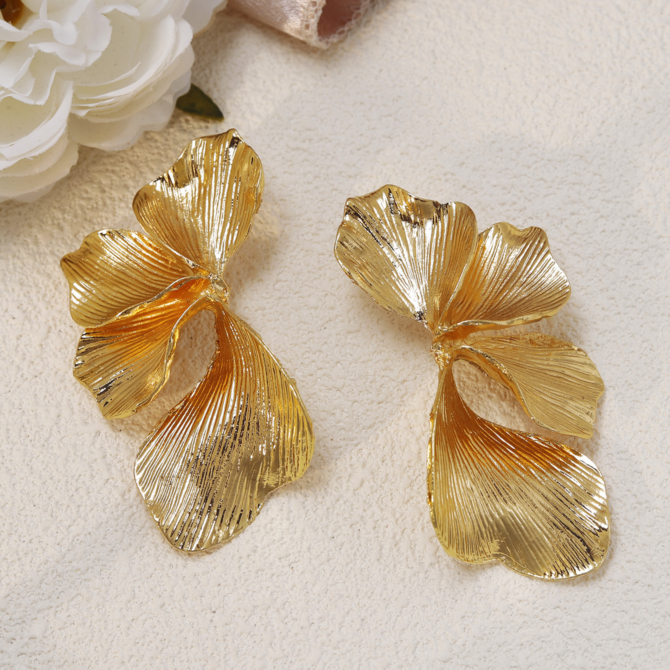 Vintage Double Layer Flower Leaf Tassel Earrings
